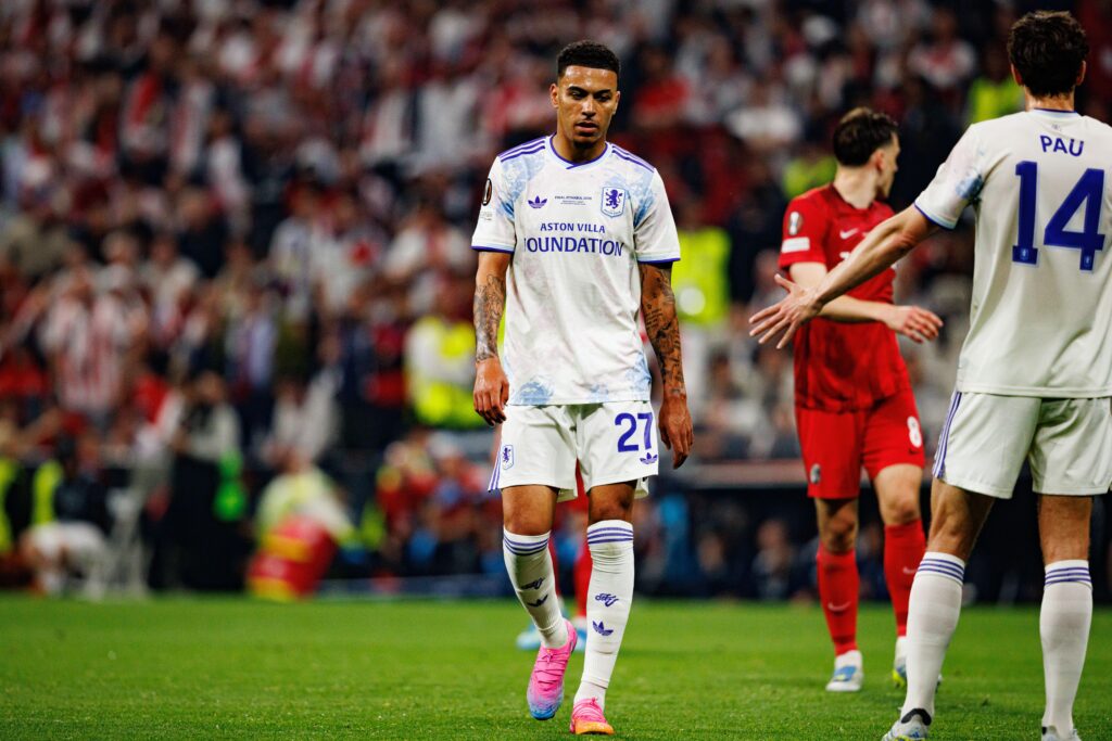 3EKKK08 Morgan Rogers seen during the  UEFA Europa League 2026 final game between teams of SC Freiburg and Aston Villa FC (Maciej Rogowski/Ball Raw Images)