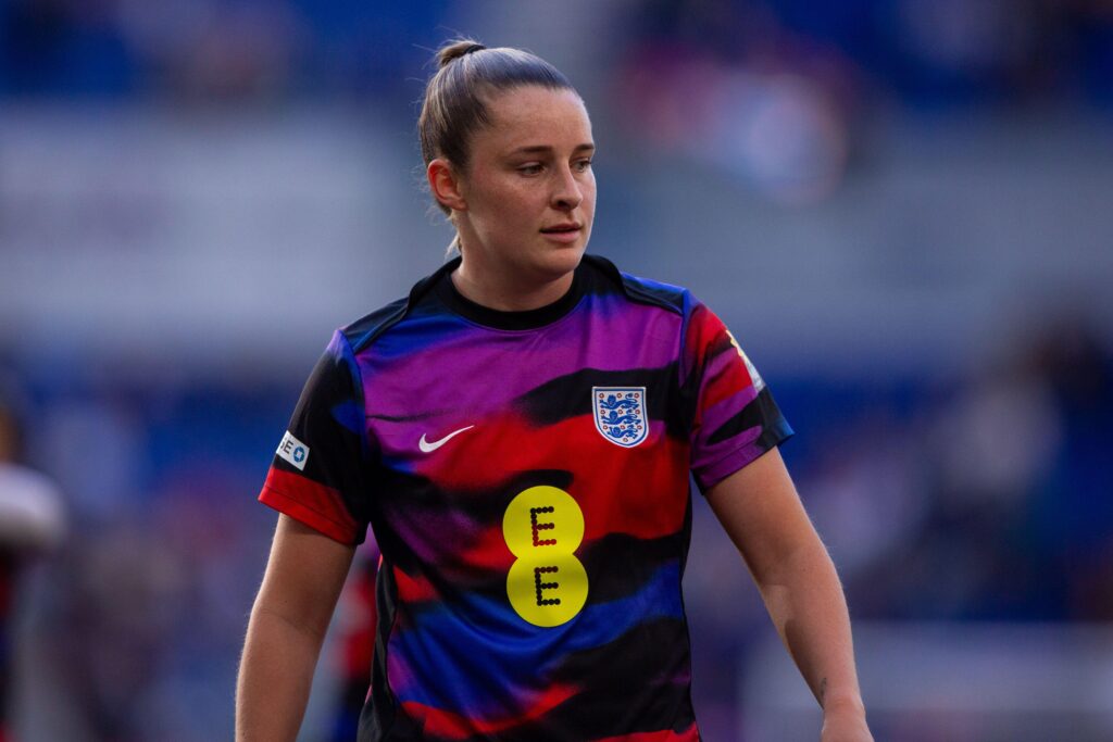 3EN8WCM Liverpool, UK. 09th June, 2026. Headshot of Ella Toone of England and Manchester United during the warm up ahead of the Fifa Womens World Cup 2027 Qualifier between England and Ukraine at The Hill Dickinson Stadium. Credit: SPP Sport Press Photo. /Alamy Live News