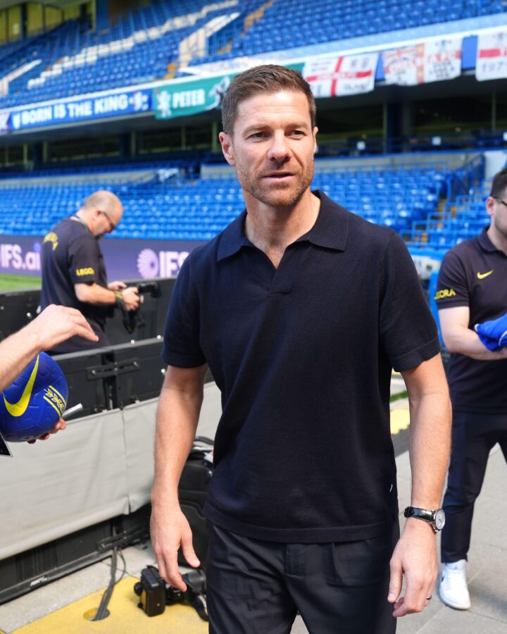 3F1GK47 New Chelsea manager Xabi Alonso during his official unveiling at Stamford Bridge, London. Picture date: Monday July 13, 2026.